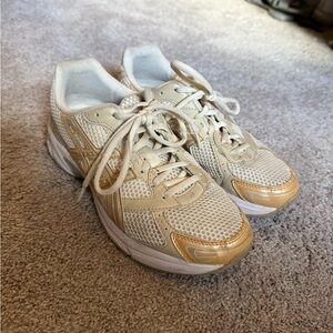 Asics Women's Cream and Gold Athletic Shoes